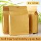 5 pcs Food Grade Foil Square Bottom Kraft Paper Bags for Tea or Pet Food with Hanging Hole